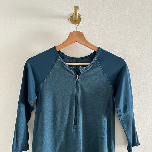 Lululemon Spin City Long Sleeve 1/4 Zip Top in Teal - Picture 3 of 7